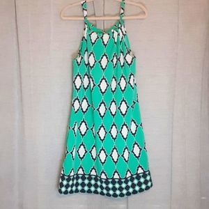 Crown & Ivy Halter Tie Back Printed Dress